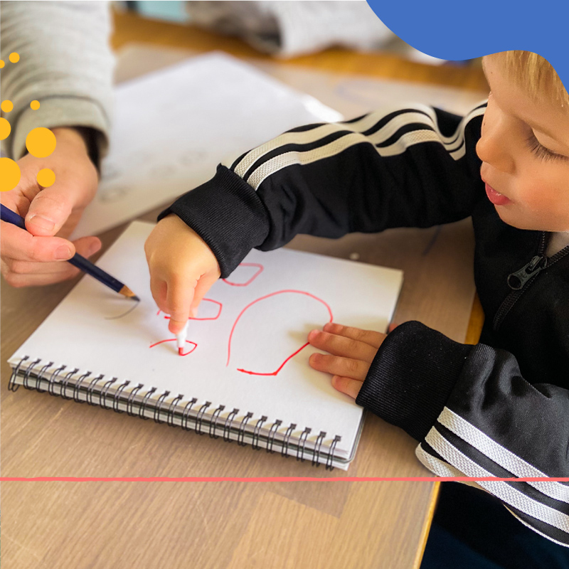 child drawing as part of a schoolbox hometime activity 